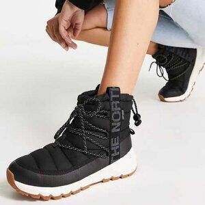 NEW The North Face Women's Thermoball Lace Up Boots - Black/White, Size US 7